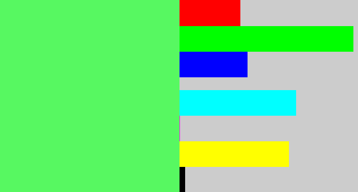 Hex color #57f861 - light bright green