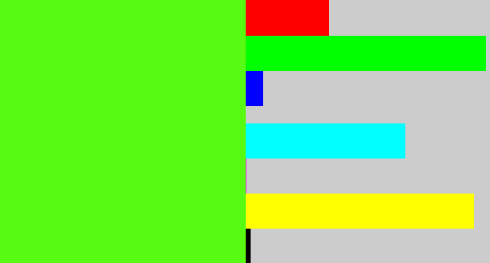 Hex color #57fa11 - bright lime green
