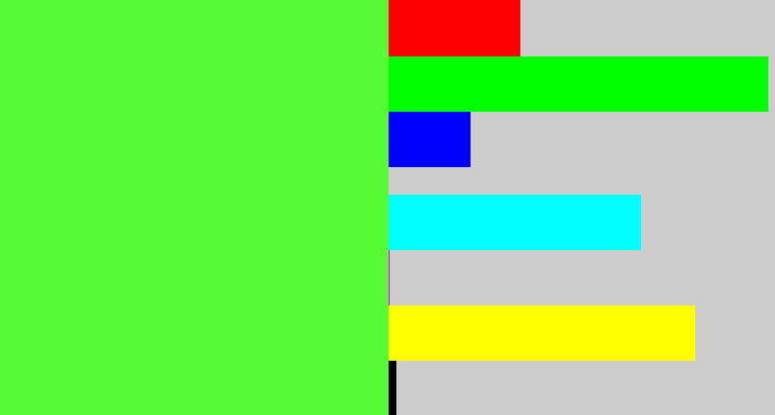 Hex color #57fb35 - light neon green