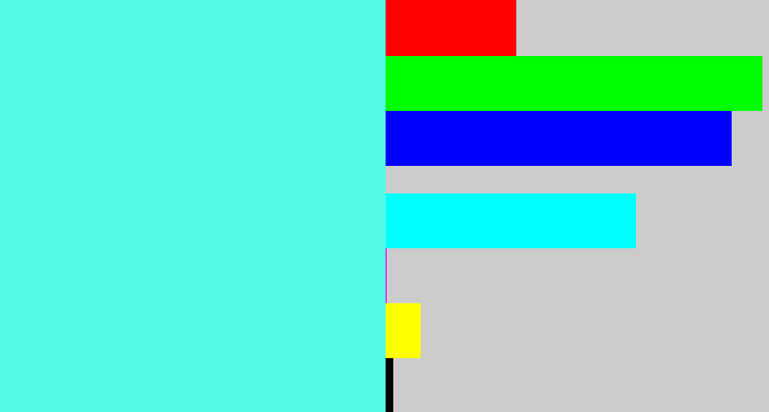 Hex color #57fbe5 - bright cyan