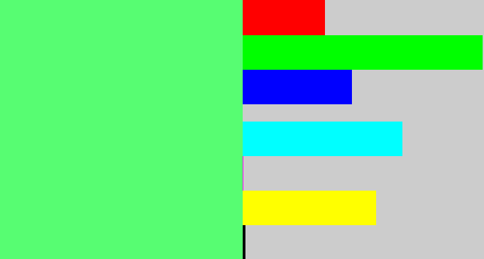 Hex color #57fd72 - light bright green