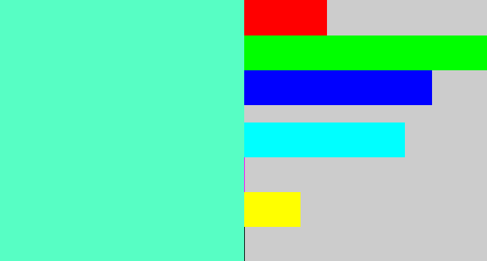 Hex color #57fec4 - light greenish blue