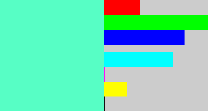 Hex color #57fec5 - light greenish blue