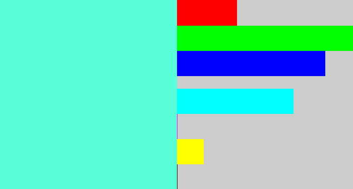 Hex color #57fed7 - light greenish blue
