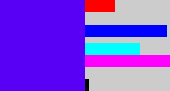 Hex color #5800f6 - blue/purple