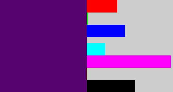 Hex color #580370 - royal purple