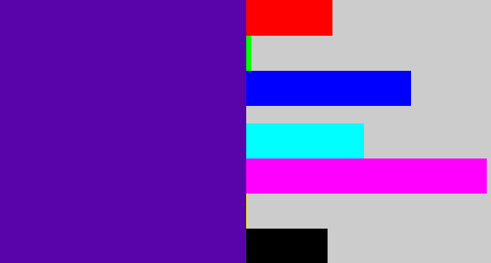 Hex color #5804aa - violet blue