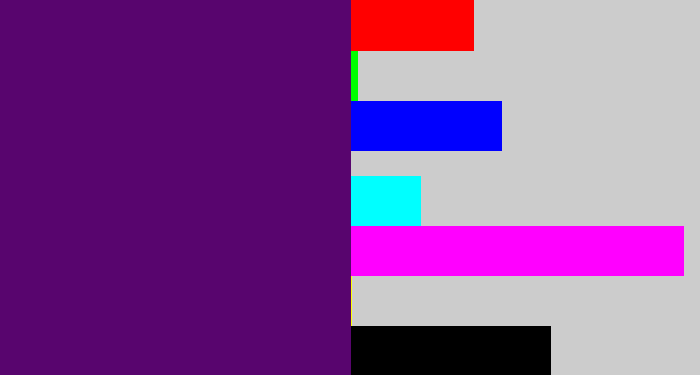 Hex color #58056e - royal purple