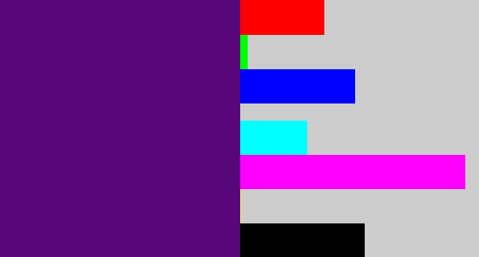 Hex color #58077a - royal purple