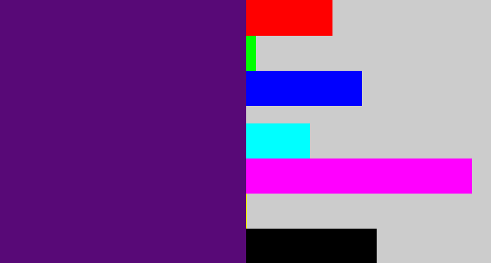 Hex color #580977 - royal purple