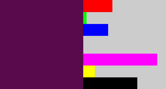 Hex color #580a4c - plum purple