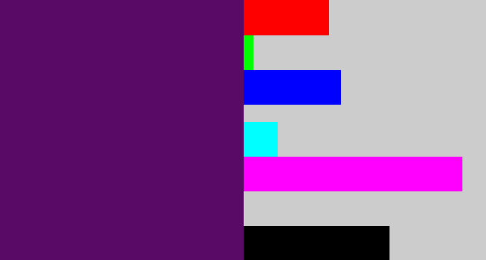Hex color #580a66 - royal purple