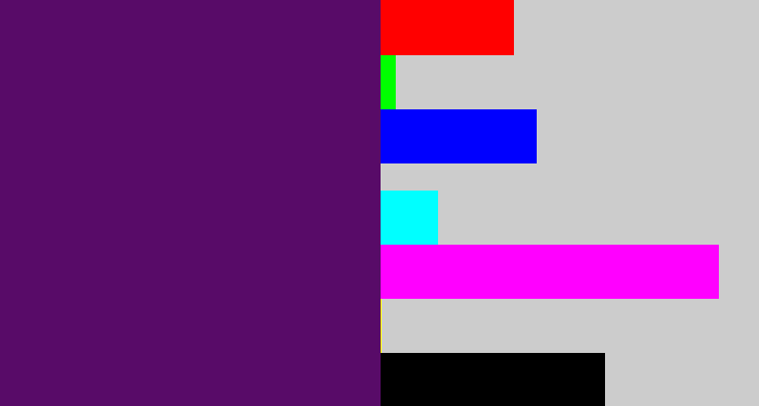 Hex color #580b68 - royal purple