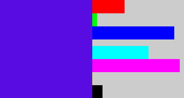 Hex color #580ce2 - blue violet