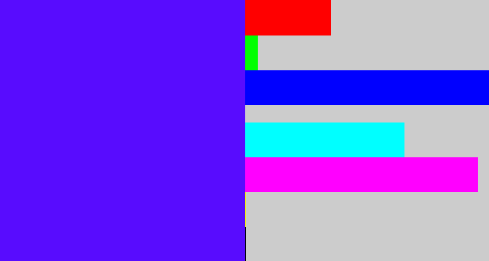 Hex color #580cfe - blue/purple