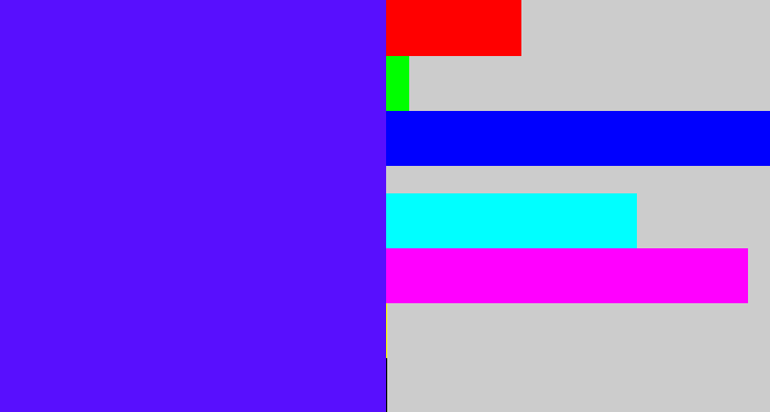 Hex color #580ffe - blue/purple