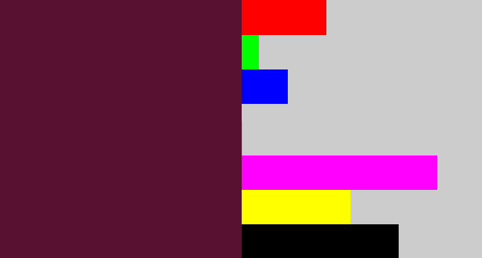Hex color #581130 - plum