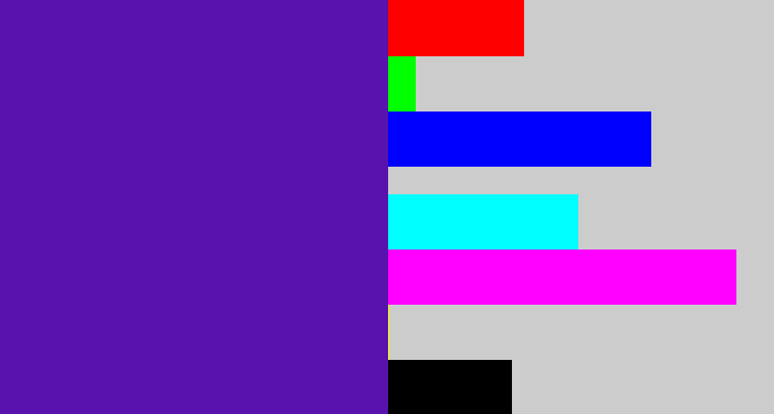 Hex color #5812ad - violet blue