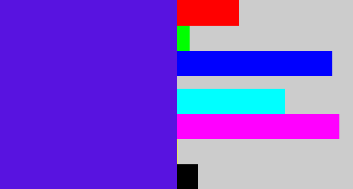 Hex color #5813e0 - blue violet