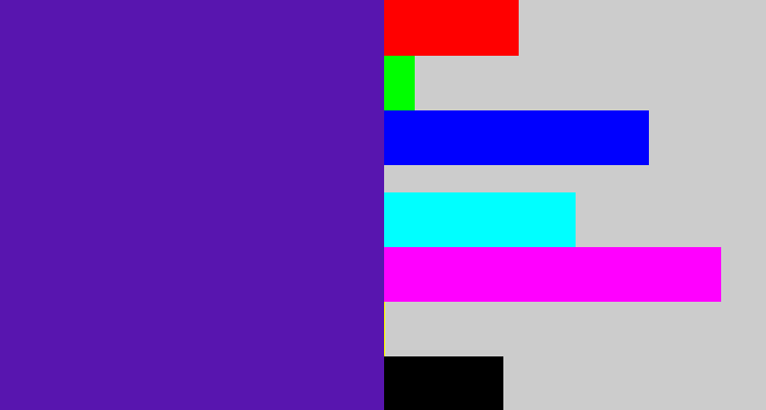Hex color #5815af - violet blue