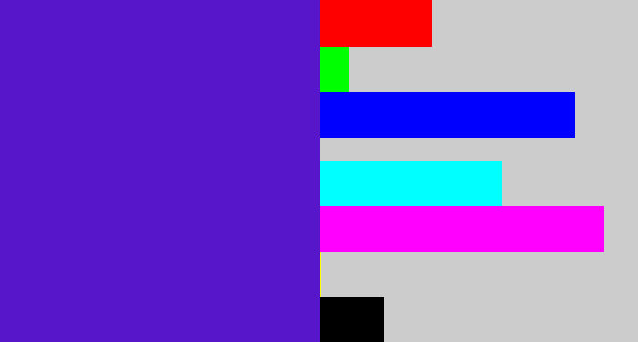 Hex color #5816cb - purple/blue