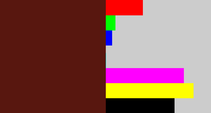 Hex color #58170f - reddy brown