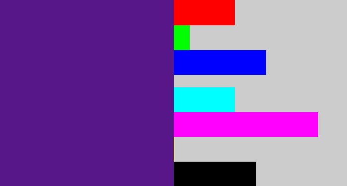 Hex color #581788 - darkish purple