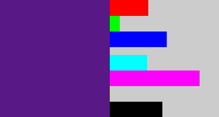 Hex color #581885 - darkish purple