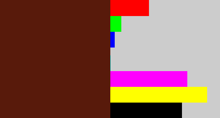 Hex color #581a0b - reddy brown