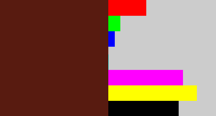 Hex color #581b10 - reddy brown