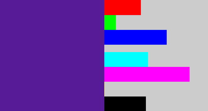 Hex color #581b98 - purple