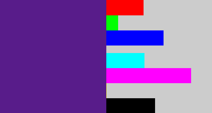 Hex color #581c8a - darkish purple