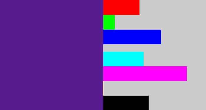 Hex color #581c90 - purple