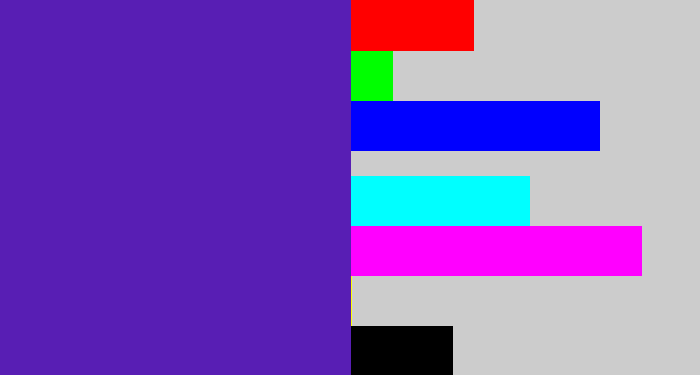 Hex color #581eb4 - blue purple