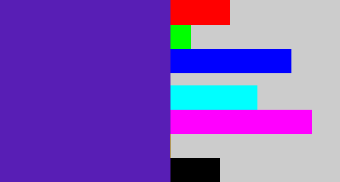 Hex color #581eb5 - blue purple