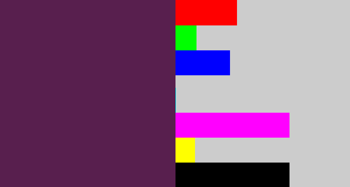 Hex color #581f4e - grape purple