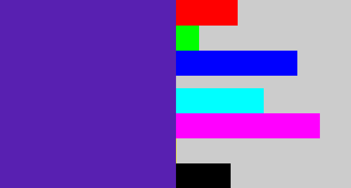 Hex color #5820b1 - blue purple