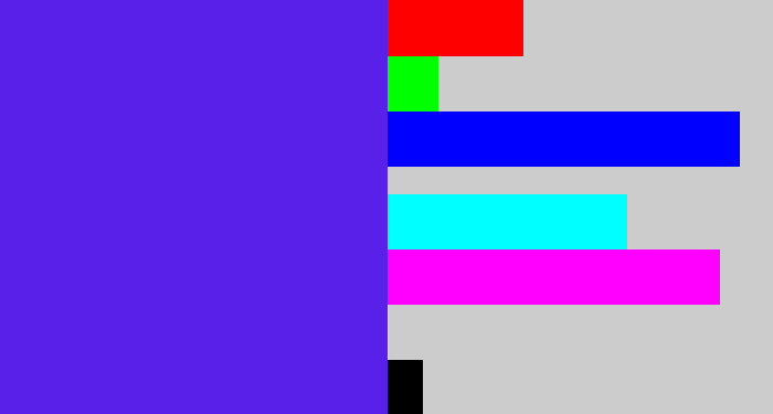 Hex color #5820e9 - purply blue