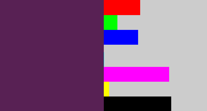 Hex color #582154 - grape purple