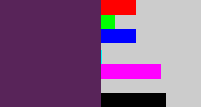 Hex color #582459 - grape purple