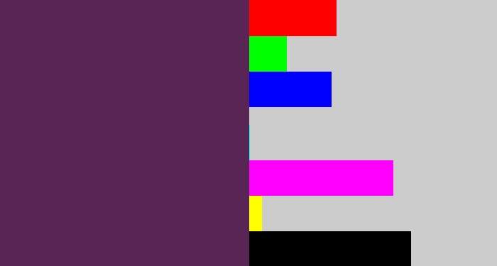 Hex color #582554 - grape purple