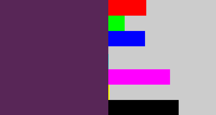 Hex color #582657 - grape purple