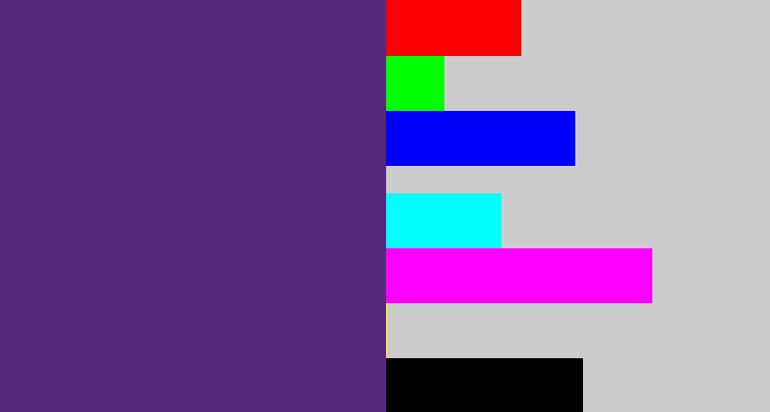 Hex color #58277e - darkish purple
