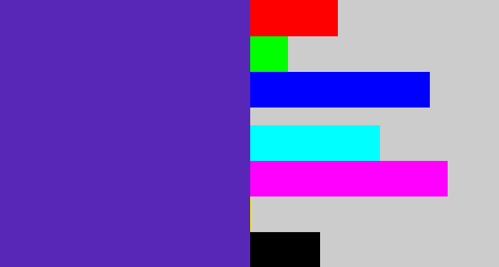 Hex color #5827b8 - blue purple