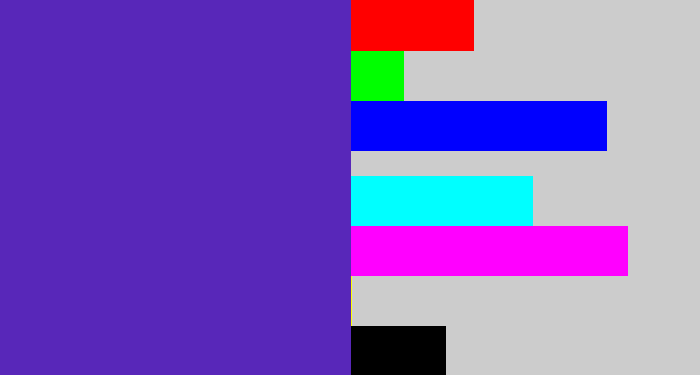 Hex color #5827b9 - blue purple