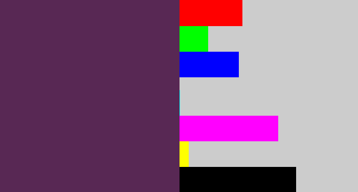 Hex color #582854 - grape purple