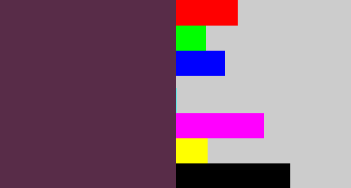 Hex color #582c48 - purple brown