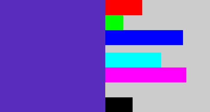 Hex color #582cbd - blue purple