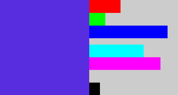 Hex color #582de0 - purpley blue