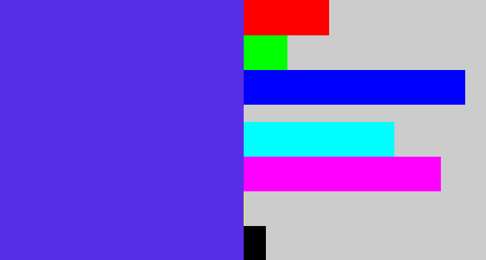 Hex color #582de7 - purpley blue